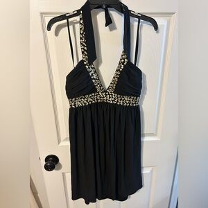 Morgan & Co. Black Dress with Gold Details